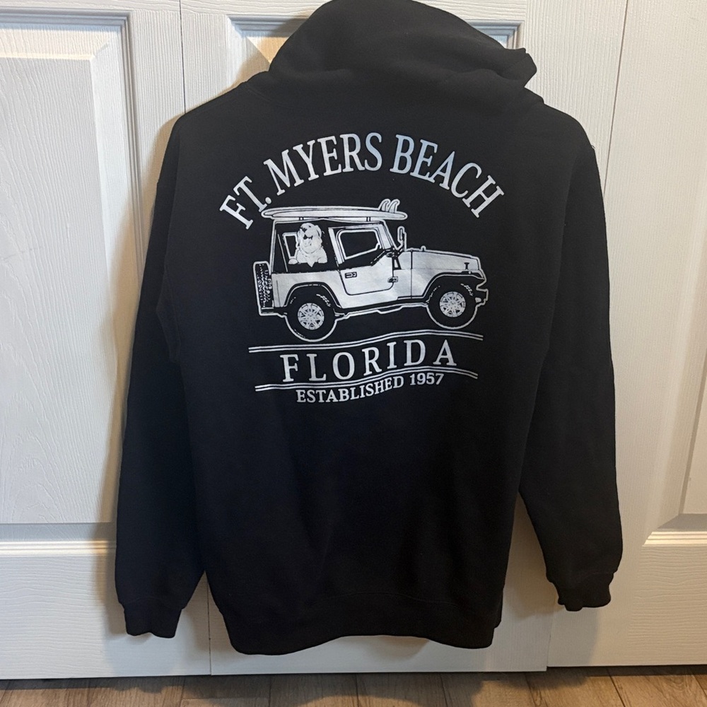 Gildan Black Ft. Myers Beach Graphic Hoodie